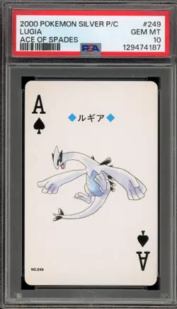 Pokemon Silver Playing Cards Lugia Ace of Spades #249 PSA 10 Gem Mint - Image 1