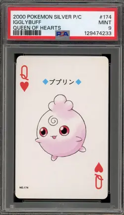 Pokemon Silver Playing Cards Igglybuff Queen of Hearts #174 PSA 9 Mint - Image 1