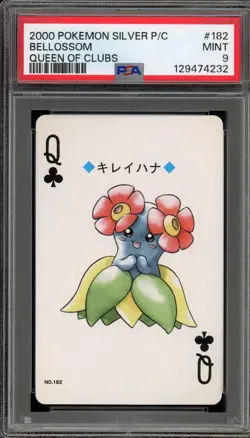 Pokemon Silver Playing Cards Bellossom Queen of Clubs #182 PSA 9 Mint - Image 1