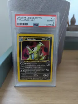 Pokemon TCG Neo Discovery 2001 Tyranitar Holo Card 12/75 PSA 8 NM-MT - Image 1