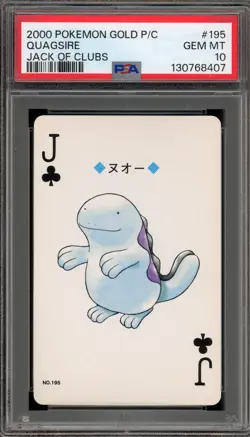 Pokemon Silver Playing Cards Quagsire Jack of Clubs #195 PSA 10 Gem Mint - Image 1