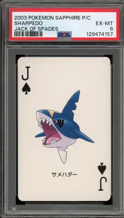 Pokemon Sapphire Playing Cards Sharpedo Jack of Spades PSA 6 - Image 1