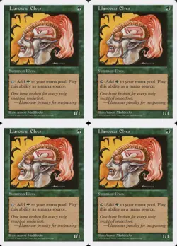 MTG Llanowar Elves x4 5th Fifth Edition Common NM/LP Playset - Image 1