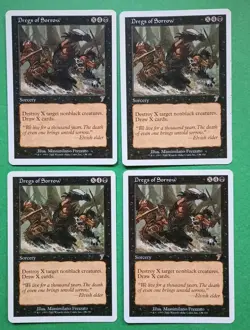 Magic the Gathering MTG 7th Edition DREGS OF SORROW X 4 Rare LP/EX 2001 Nice! - Image 1