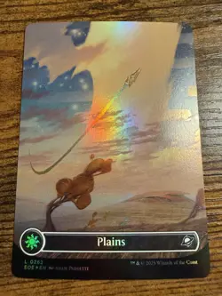 MTG Magic The Gathering EOE FOIL Borderless Plains - Image 1
