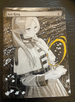 Sol Ring Hand Drawn Altered Art MTG Anime Magic Gathering Frieren Full Art - Image 1