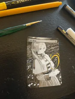 Sol Ring Hand Drawn Altered Art MTG Anime Magic Gathering Frieren Full Art - Image 2