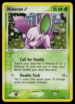 Pokemon Card - Nidoran M FireRed & LeafGreen 71/112 Common Reverse Holo - Image 1