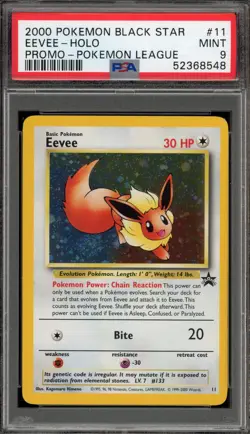 Pokemon Eevee League Black Star Holo Promo #11 PSA 9 Mint - Image 1