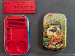 Pokemon TCG Mini Tin INSERT + ABILITY Markers - Holds Dice and Coins - Image 1
