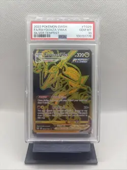 2022 POKEMON SWORD & SHIELD SILVER TEMPEST #TG29 FULL ART/RAYQUAZA VMAX PSA 10 - Image 1