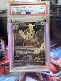 2024 Pokemon SVP EN Noctowl 141 Stellar Crown Pokemon Center Stamped Promo PSA 9 - Image 1