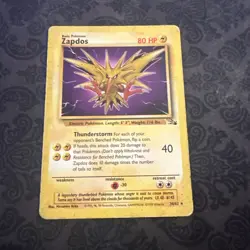 Pokemon TCG Zapdos 30/62 Fossil Unlimited Non-Holo Rare - Image 1