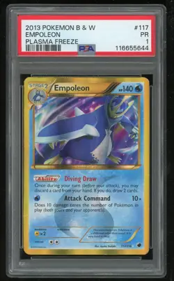 Pokemon TCG Empoleon Holo Secret Rare Plasma Freeze 117/116 PSA 1 Graded - Image 1