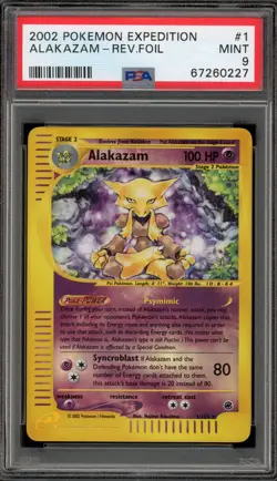 Pokemon Alakazam Expedition Reverse Holo Rare #1 PSA 9 Mint - Image 1
