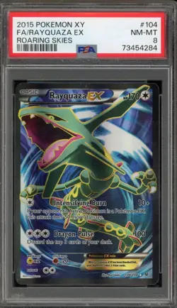Pokemon Rayquaza EX XY Roaring Skies Full Art #104 PSA 8 - Image 1