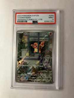 2023 POKEMON OBSIDIAN FLAMES POKEMON CENTER ETB PROMO SVP #044 CHARMANDER PSA 9 - Image 1