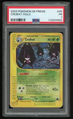 Pokemon TCG Crobat Holo Rare Skyridge H5/H32 PSA 1 Poor WOTC Vintage - Image 1