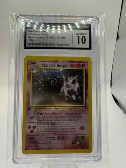 Sabrina's Gengar 1st Ed 14/132 Gym Heroes Holo swirl 🍥 Pokemon CGC 10 GEM MINT - Image 1