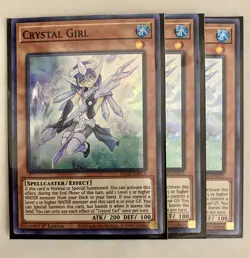 Yugioh! 3x Crystal Girl KICO-EN015 Super Rare 1st Ed NM - Image 1