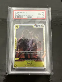 SANJI OP04-104 One Piece CCG SR Super RARE PSA 10 Gem Mint Kingdoms of Intrigue - Image 1