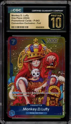 One Piece CCG Monkey.D.Luffy Convention Exclusive Foil P-043 CGC 10 Pristine - Image 1