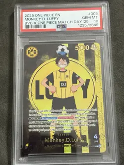 Bvb x One Piece PSA 10 Monkey D Luffy Promo Card ST13-003 Borussia Dortmund - Image 1