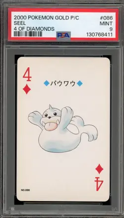 Pokemon Gold Playing Cards Seel 4 of Diamonds #086 PSA 9 Mint - Image 1