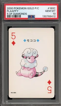 Pokemon Gold Playing Cards Flaaffy 5 of Diamonds #180C PSA 10 Gem Mint - Image 1