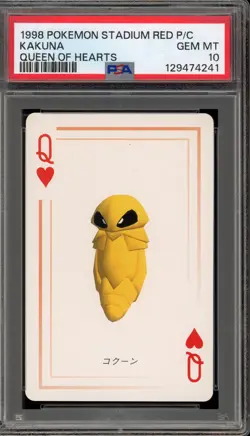 Pokemon Stadium Red Playing Cards Kakuna Queen of Hearts PSA 10 Gem Mint - Image 1