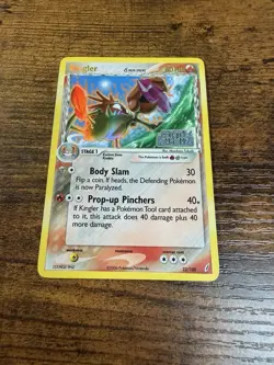 Kingler Delta Species Reverse Holo Pokemon Card 22/100 Crystal Guardians - Image 1