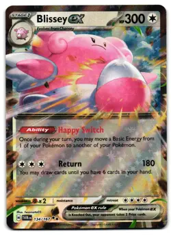Blissey EX 134/167 - Twilight Masquerade Pokemon TCG Double Rare 2024 - NM Card - Image 1