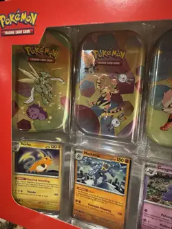 New Rare Pokemon 4 Pack Tin Set TCG Scarlet & Violet 151 Booster Art Card Coin - Image 2