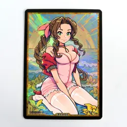 AERITH GAINSBOROUGH Waifu Anime Card LIMITED 1/1 Custom TCG Holo T13152 - Image 1