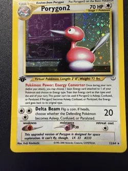 Pokemon TCG Porygon2 Neo Revelation 12/64 Holo Rare 1st Edition Card English - Image 3