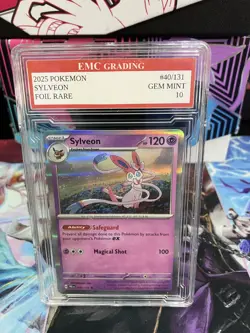 SYLVEON 2025 RARE FOIL #40/131 Pokemon Card GRADED 10 TCG CCG - Image 1