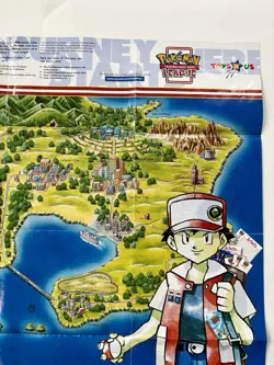 Pokemon Card Game POSTER & MAP ~ Arena Poster Vintage 1999 RARE Toys R Us - Image 3