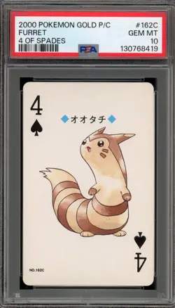 Pokemon Gold Playing Cards Furret 4 of Spades #162C PSA 10 Gem Mint - Image 1