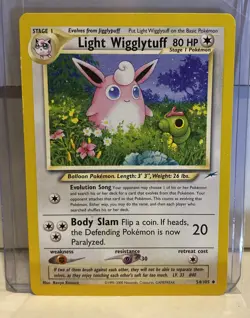 Pokemon Card - Light Wigglytuff Neo Destiny 54/105 Uncommon - Image 1