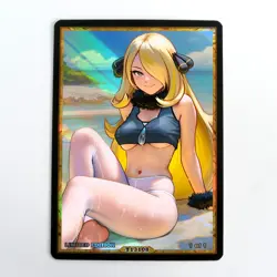 CYNTHIA Waifu Anime Card LIMITED 1/1 Custom TCG Holo Goddess Story ACG T13108 - Image 1