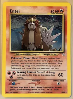 Holo Rare Entei from the Neo Revelation 6/64 Pokemon Card - Image 1