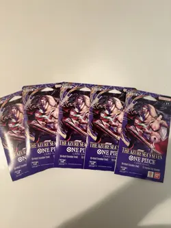 One Piece Card Game “The Azure Sea’s Seven” Sleeved Booster Packs - Lot of 5 - Image 1