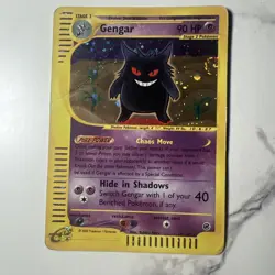 Pokemon Gengar TCG Expedition Base Set Holo Rare Card 13/165 Half Swirl DMG HP - Image 1