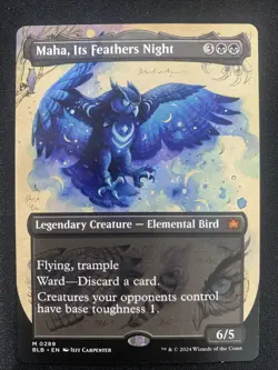 Maha, Its Feathers Night (Borderless) Bloomburrow Regular - Image 1