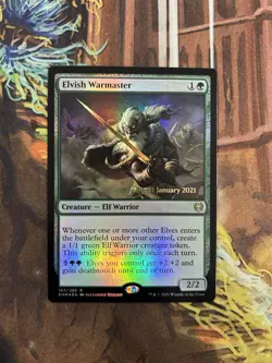 Elvish Warmaster Kaldheim FOIL Pre-Release Near Mint MTG - Image 1