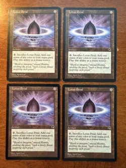4x Lotus Petal Lot MTG Tempest MP+-LP PLAYSET - Image 1