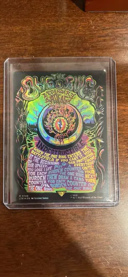 MTG Magic The Gathering Lord Of The Rings NM The One Ring Borderless Poster Foil - Image 1
