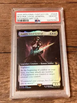 Beatrix, Loyal General (Extended Art Foil ) - FINAL FANTASY (FIN) MTG PSA 10 - Image 1