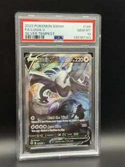 2022 Pokemon Sword & Shield Silver Tempest #186 Lugia V Silver Tempest PSA 10 - Image 1