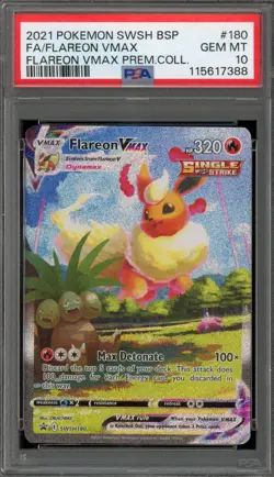 Pokemon Flareon VMAX Premium Coll. Full Alt Art Promo SWSH180 PSA 10 Gem Mint - Image 1